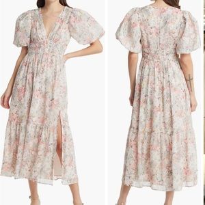 Floret studios floral puff sleeve dress